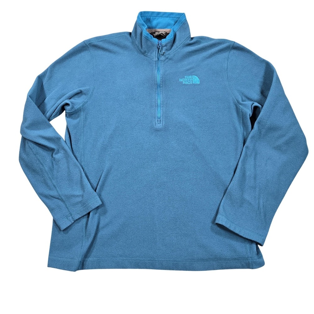 The North Face Pullover Mens Small Blue Fleece 1/4 Zip Thermal Hiking Top